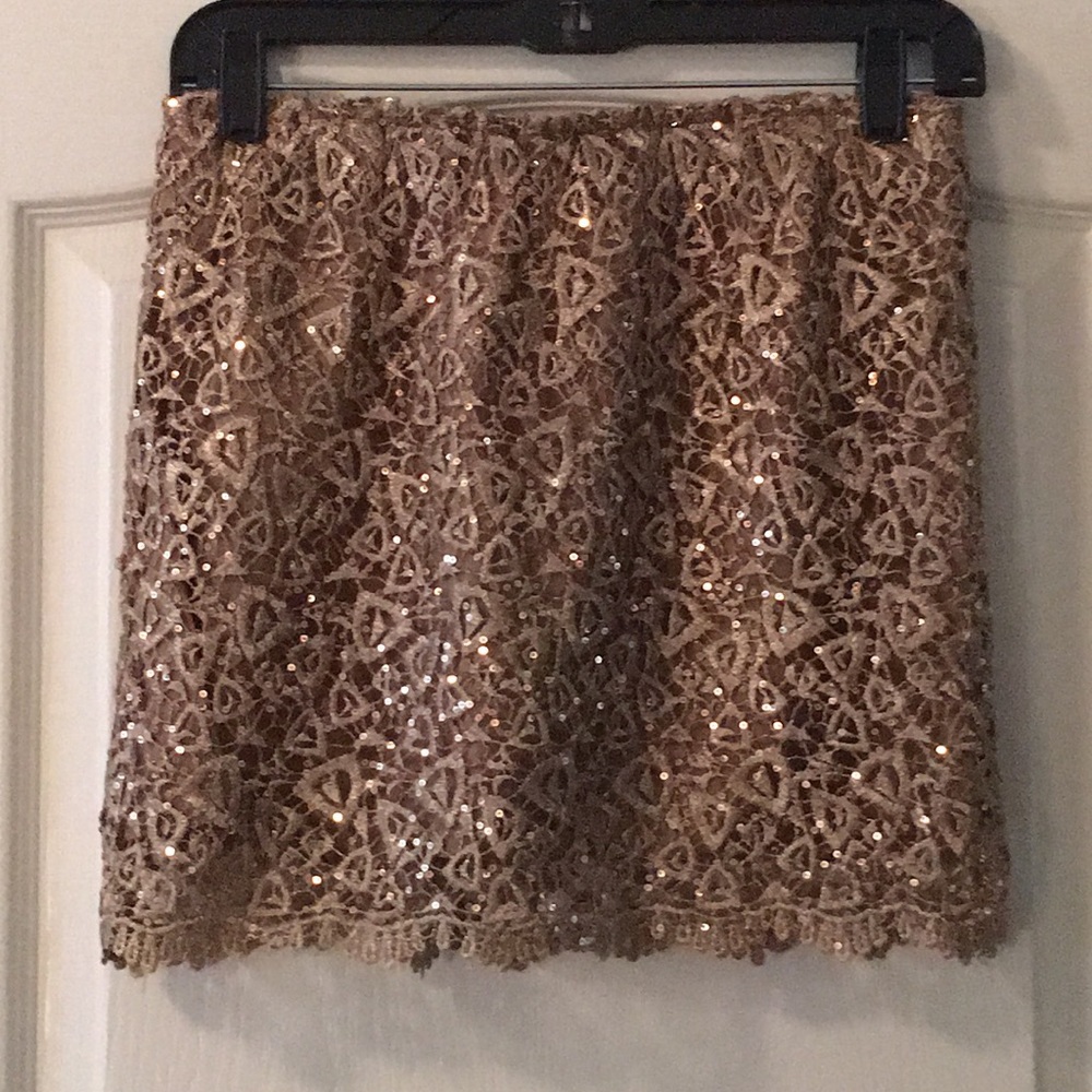 Gold/bronze mini skirt